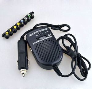 Universel DC 80W Car Auto Chargeur Adaptateur D'alimentation Ensemble Pour Ordinateur Portable avec 8 fiches détachables Livraison Gratuite En Gros 50pcs / lot