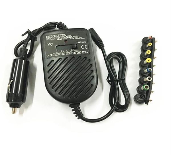 Cargador de automóvil universal DC 80W Fuente de alimentación Juego de adaptadores de 15V24V para computadora portátil con 8 enchufes desmontables Embalaje Belister 8236799