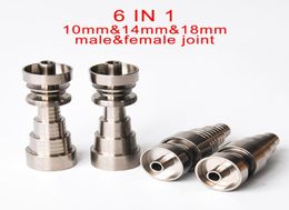 Universele Domeless 6IN1 Titanium Nagels 10mm 14mm 18mm gezamenlijke voor mannelijke en vrouwelijke domeless nagel hoge kwaliteit7837204