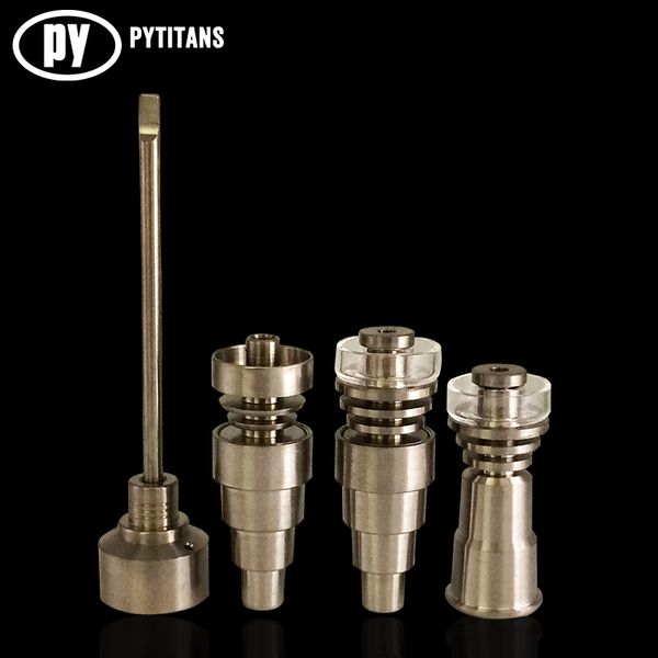 Pipas de titanio para fumar 6 en 1 10/14/18mm tapa de carburador sin hogar hembra y macho para accesorios de vidrio o silicona