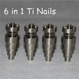 Nail de titane universel sans Dome 6 in 1 10 mm 14 mm 18 mm Femelle mâle double fonction gr2 ti ongles cendre dab rigs6244983