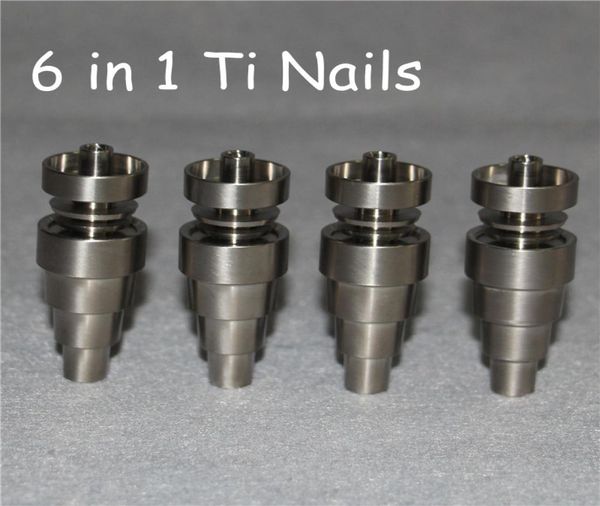 Clavo de titanio sin domo universal 6 en 1 10 mm 14 mm 18 mm Macho Hembra Función dual GR2 Ti Nails Ash Dab Rigs3918598