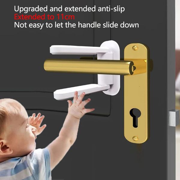 Universal Door Lever Lock Child Baby Safety Many Rotation Prueba Antitheft Deduction Adhesivo 11 cm Secisión 231227