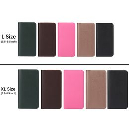 Universal Double Pouch Cell Mobile Phone Bag Case voor Samsung 5,5-6.9 "Smartphone Flip Leather Wallet Card Slot Shell Cover