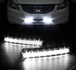 Universal DRL 2PCS DC 12V 8W 8LED Daytime Day Talle Running Light Head Fog Lamp Super White Couleur imperméable