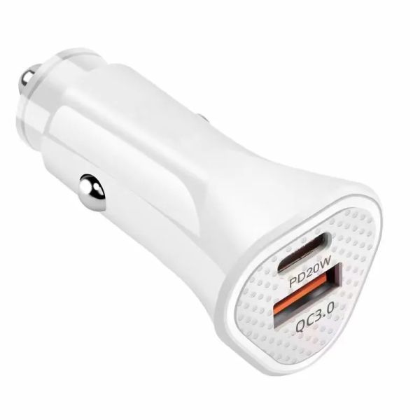 Chargeur de voiture universel double ports A + C USB C 2,4 A 12 W Adaptateur secteur Chargeurs pour Iphone 12 13 14 15 Samsung S22 S23 Tablette PC GPS Téléphone Android 828DD