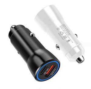 Puertos duales universales USB C PD Cargador de coche Tipo c Adaptadores de corriente 12W 2.4A para Iphone 11 12 13 14 15 Samsung Galaxy S20 Note 20 S23 S24 Xiaomi Huawei Teléfono Android