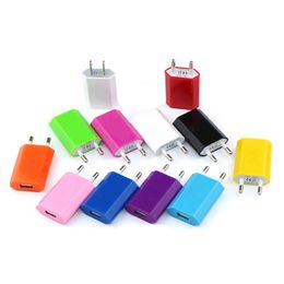 Universele EU USA FAT Wall Adapter Plug USB Home Travel Charger Power Cube 1A e Sigaar voor Mobiele Smartphone iPhone Samsung