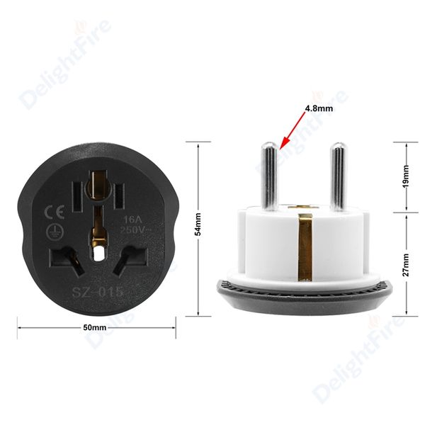 Adaptateur de fiche UE Universal européen Au UK American US to UE Adaptateur de voyage électrique Plug Power Charker Sockets Electrical Outlet