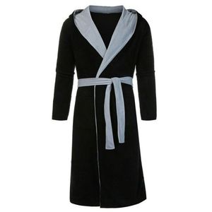 Universal FashionMen's Peignoir à capuche à manches longues Soft Lounge Wear Housecoat Winter Warm Robe Robe 210901