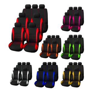 Universal Fit Car Seat Covers Full Set vier seizoensontwerp sense line polyester materiaal stofdicht ademhalingsvermogen vuil resistent