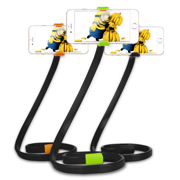 Flexible universal largos brazos sostenedor del teléfono móvil Phoseat soporte del teléfono de la serpiente en forma de Montaje de abrazadera plegable mesa de cama para el automóvil selfie Soporte de montaje