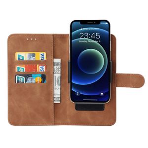 Étuis de téléphone portefeuille universels pour iPhone 13 Samsung Moto LG Sony Nokia Dual Color PU Cuir Card Slot Holder Premium Book Clip Mobile Flip Covers