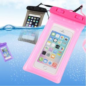 Universeel zwevende waterdichte zak opgeblazen mobiele telefoon kas zakje buiten zwemmen drijvend duiken transparant PVC tastable