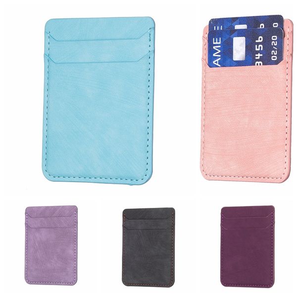 Étuis universels en cuir PU givré mat pour portefeuille pour Iphone 15 14 Samung S23 FE S22 Note 20 LG Two ID Credit Cards Slot Pocket 3M Sticker Smart Mobile Phone Cover