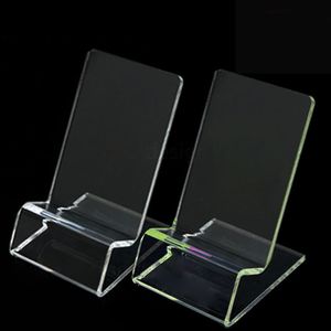 Universal General Clear Transparant Plastic Mount Holder Display Stand getoond voor mobiele telefoon