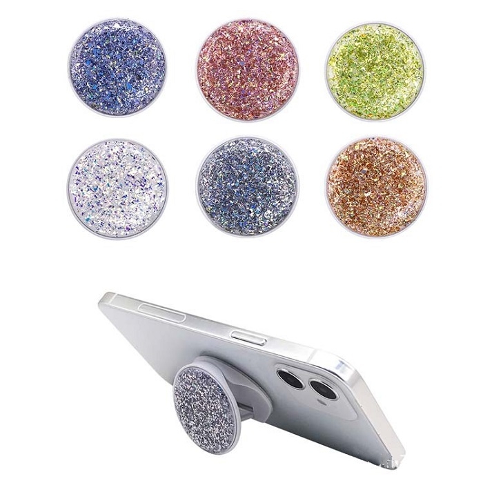 Soporte de tel￩fono celular de Universal Glitter Bling para tel￩fonos inteligentes Pablas de soporte de agarre para iPhone X Samsung