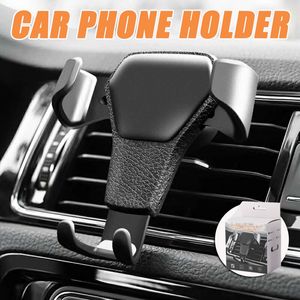 Universal Gravity Car Mobile Phone Holders Air Vent Clip Mounts Stand Support de téléphone portable avec emballage de vente au détail