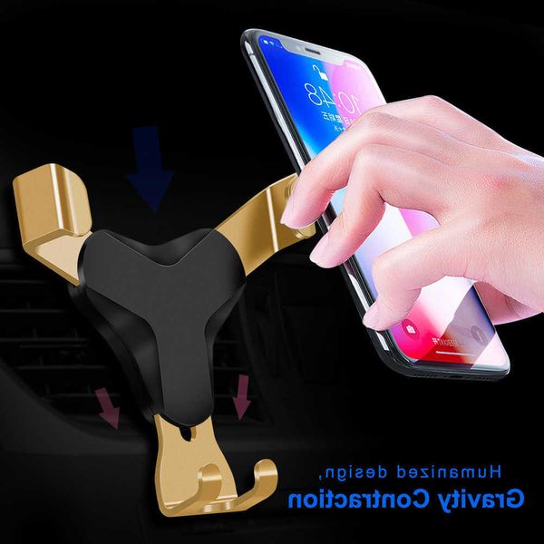 Universal Gravity Car T￩l￩phone du support de t￩l￩phone Air Vent Clip Mount Mobile Cell Mobile Cell pour l'iPhone Car Prise en charge