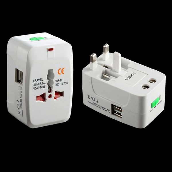 Adaptador internacional universal 3 en 1 Adaptador de cargador de corriente alterna para viajes mundiales con enchufe convertidor AU US UK EU