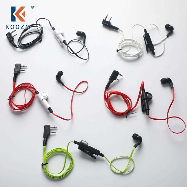 Universal K Plug Walkie Talkie Auriculares Auriculares 2 Pin PTT Mic para UV-5R