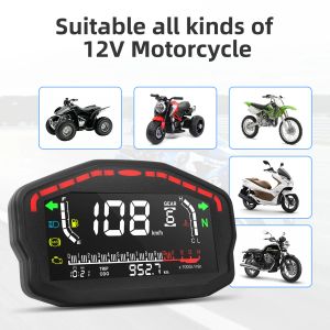Panneau de tableau de bord numérique de Motorcycle de vitesse du compteur de vitesse LCD pour le compteur d'écran LCD Universal LCD pour Honda pour Kawasaki pour Suzuki 2/4 cylindre