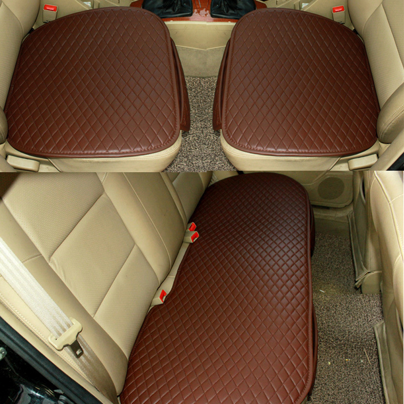 Universal Leather Car Seat Cover Front Backseat Bak 5 Sittplatser Kudde Protector Four Seasons Anti Slip Inredning Tillbehör