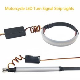 Motorcycle Fork LED Turn Signal Strip Lights Kit Amber Red Red Motorbike Front Turn Signal Indicateurs Feuille de freinage