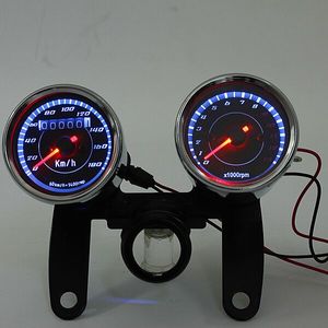 Tachymètre de moto universel LED + compteur kilométrique, compteur de vitesse