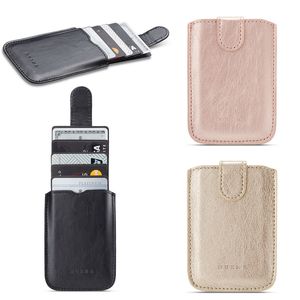 Hebilla magnética universal Faux Leather Multi-card Pocket Stickers 3M Adhesivo Stick-on Back Cell Phone Card Pouch Holder