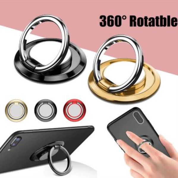 Soporte magnético universal para teléfono Soporte de anillo de metal con dedo giratorio de 360 grados para iPhone 13 12 11 S22 Soporte para teléfono inteligente Espejo Logotipo personalizado ultrafino