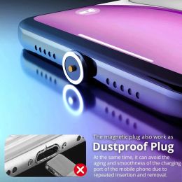 Universal Magnetic Tips -plug voor ronde magnetische kabel USB Type C Micro iOS Magneet Vervangingsonderdelen Telefoon Stoffplug adapter
