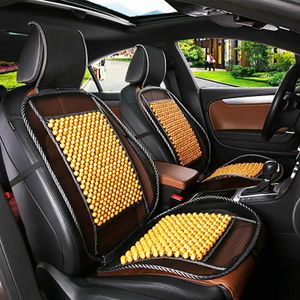 Funda Universal para asiento de coche con cuentas de madera, cojín refrescante, alfombrilla de malla, fundas de almohadillas frescas de madera para temporada