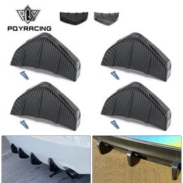 Universele gemodificeerde haaienvin achterspoiler bumper lip diffuser auto-accessoires koolstofvezel patroon / zwart 1pcs / 4 stks pqy-wss10