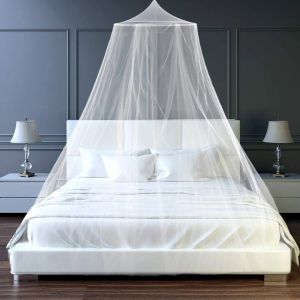 Universal Mosquito Mesh Net voor single to kingsize beds hangmatten wiegjes met opbergtas wit