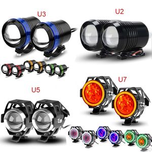 Faro LED Universal para motocicleta, conducción impermeable, U2, U3, U5, U7, lámpara de punto para motocicleta, luz antiniebla, accesorios para Motor de 12V