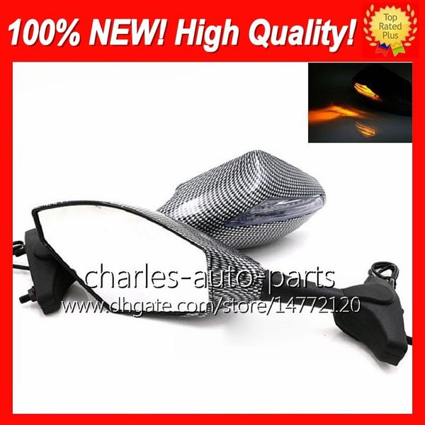 Rétroviseurs universels de clignotants LED pour moto allumer la lumière miroir noir carbone clignotant pour SUZUKI GSXF600 GSXF750 KATANA Hayabusa SV650S