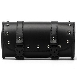 Universal Motorcycle PU Leather Roll Barrel Tool Bag Bagage Zadeltas voor de meeste Motorcycle1577