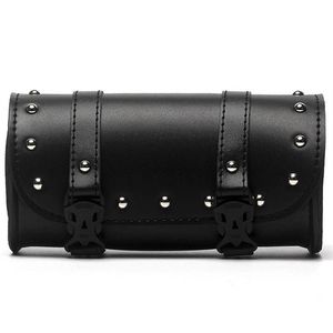 Universal Motorcycle PU Leather Roll Barrel Tool Bag Bagages Saddlebag For Most Motorcycle247r