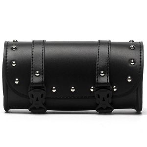 Universal Motorcycle PU Leather Roll Barrel Tool Bag Bagage Zadeltas voor de meeste Motorcycle247r