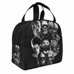 Sac à lunch isolé Universal Mster Gang fuite The Mummy Frankenstein Horror Movie Cooler Sac à lunch Box Tote Food Sac F7km #