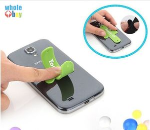 Universal One Touch Silicone Stand Finger Rings Mini support de téléphone portable pour iPhone 7 6 5S Samsung Tablet Stand 500pcs / lot