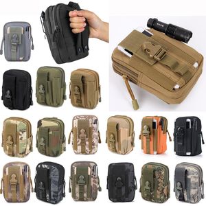 Estuches universales para acampar al aire libre, escalada, deportes militares tácticos, Molle, cinturón de cadera, bolsa, billetera, bolsa con cremallera, monedero