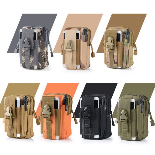 Universal Outdoor Tactical Holster Military Molle Hip Waist Belt Bag Wallet Pouch Purse Phone Cases with Zipper pour iPhone/Samsung/LG/SONY