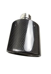 Embout de silencieux d'échappement ovale universel sans logo en Fiber de carbone pour voiture noir brillant bord bouclé en Fiber de carbone 2513157