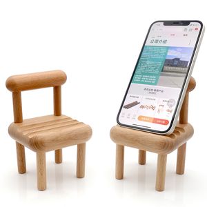 Universal Party Favor Paresseux Mobile Téléphone Titulaire En Bois Massif Hêtre Table Top Chaise Décoration Artisanat Creative Base Tabouret Mini Support