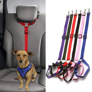 Universal Pet Lireats Praktal Cat Dog Veiligheid Verstelbare Auto Seat Riem Harness Leash Puppy Seat-riem Travel Clip Strap Leads ST1108