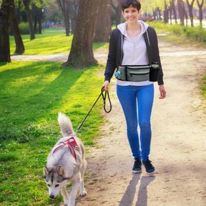 Riñonera universal para entrenamiento de mascotas, bolsa para pasear perros con soporte para botella de agua para ciclismo y231225