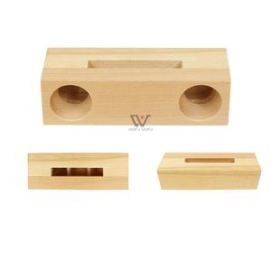 Soporte Universal para teléfono, amplificador de sonido, altavoz de madera de bambú en blanco Natural para decoración de escritorio, amplificadores de altavoces