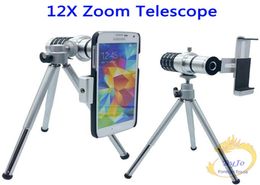 Universele Telefoon Zoom Lens 12X Zoom Telescoop Statief Objectief Camera Telepo Lens Voor Samsung S3 S4 S5 ACTIEVE MINI A7For Nexus 8580365